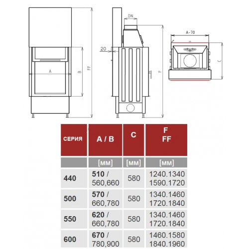 Каминная топка Kobok Vertical O 510 1хVD_1 Каминная топка Kobok Vertical O 510 1хVD_1