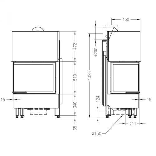 Каминная топка Spartherm Varia 2LRh_3 Каминная топка Spartherm Varia 2LRh_3