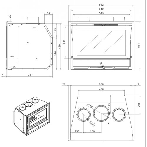 Каминная топка Rocal RCr 70 CONICO Classic_1 Каминная топка Rocal RCr 70 CONICO Classic_1