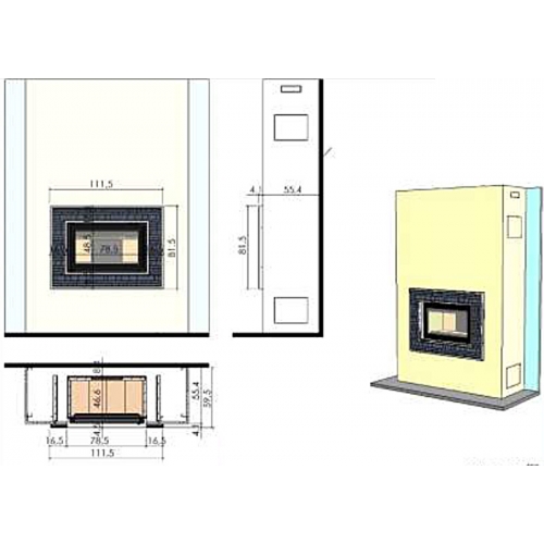 Каминная облицовка Chazelles Graphite_1 Каминная облицовка Chazelles Graphite_1