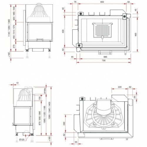 Каминная топка Schmid Ekko L/R 6745 h_1 Каминная топка Schmid Ekko L/R 6745 h_1