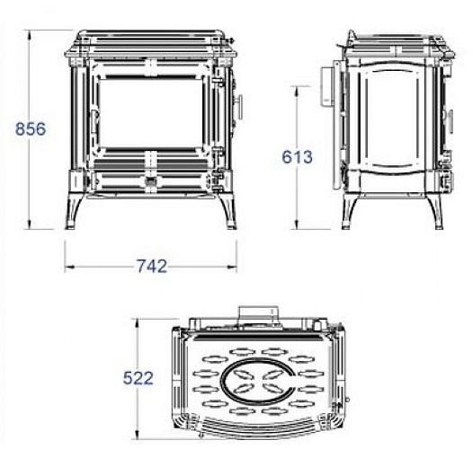Чугунная печь STANFORD 12 plus, графит (Efel/Nestor Martin)_1 Чугунная печь STANFORD 12 plus, графит (Efel/Nestor Martin)_1